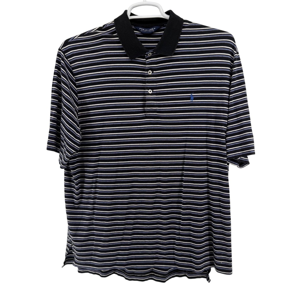 Polo Golf Ralph Lauren Mens Large Striped Pima Cotton Polo Shirt TPC Scottsdale - Picture 2 of 6